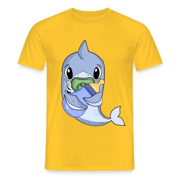 Baby Junge Hai - Männer T-Shirt - Gelb - Vorne - AI Model Male 178 dark (178cm)