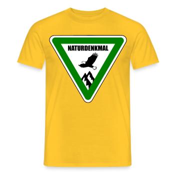Naturdenkmal, Schild, Natur, Urgestein, Natur - Männer T-Shirt - Gelb - Vorne - AI Model Male 178 dark (178cm)