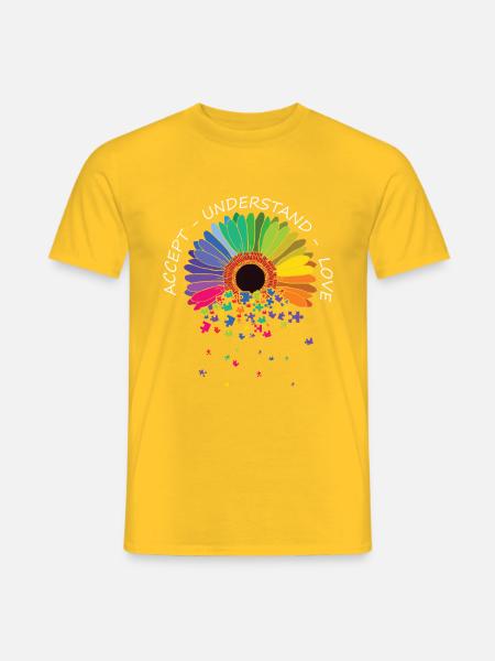 Floral Autismus Bewusstsein Blume für Mama - Männer T-Shirt - Gelb