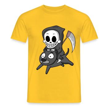 Grim Reaper et Black Panther - T-shirt homme - jaune - Devant - AI Model Male 178 dark (178cm)