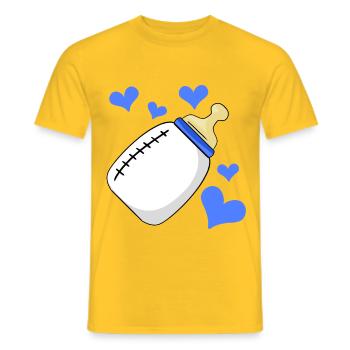 Milk bottle Boy pregnant birth - Men's T-Shirt - yellow - Front - AI Model Male 178 dark (178cm)