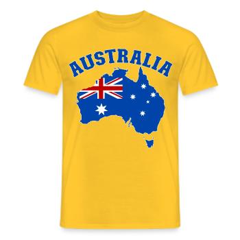 Australie Australie Drapeau - T-shirt homme - jaune - Devant - AI Model Male 178 dark (178cm)