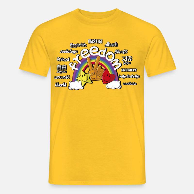regenbogen - Männer T-Shirt - Gelb