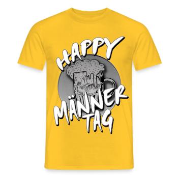Happy Men’s Day Bière - T-shirt homme - jaune - Devant - AI Model Male 178 dark (178cm)