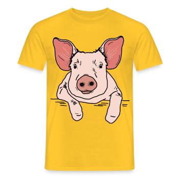 Schwein Kopf - Männer T-Shirt - Gelb - Vorne - AI Model Male 178 dark (178cm)