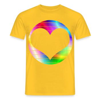 Rainbow Heart Love LGBT - T-shirt homme - jaune - Devant - AI Model Male 178 dark (178cm)