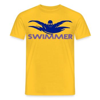 Swimmer - Men's T-Shirt - yellow - Front - AI Model Male 178 dark (178cm)