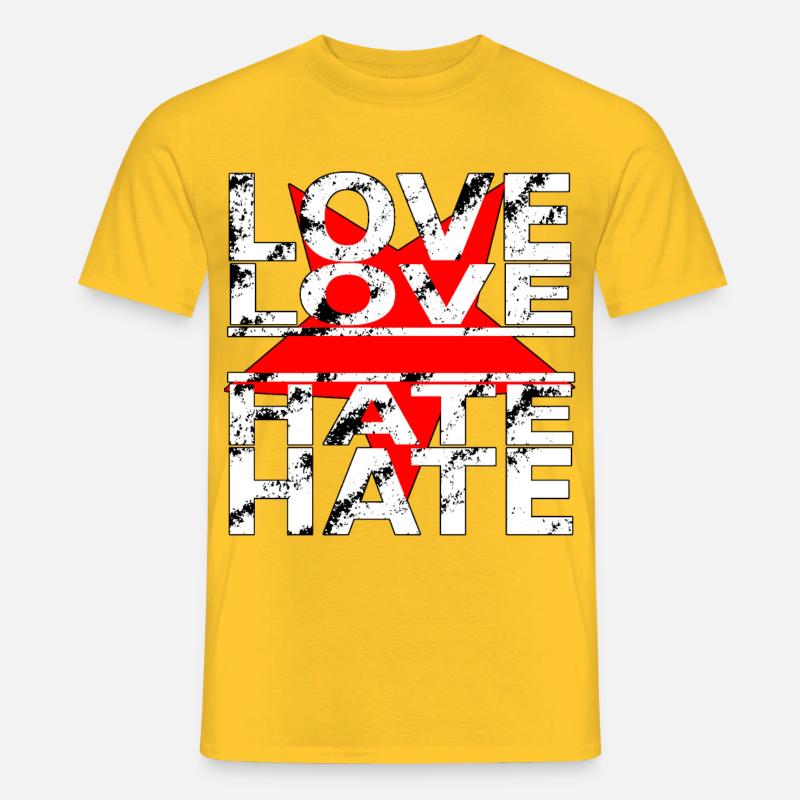 love love hate hate - Männer T-Shirt - Gelb