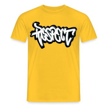 RESPECT – Street Art Power. - Männer T-Shirt - Gelb - Vorne - AI Model Male 178 dark (178cm)