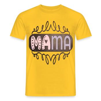 Geschenkideen für MAMA - MUTTERTAG - Männer T-Shirt - Gelb - Vorne - AI Model Male 178 dark (178cm)