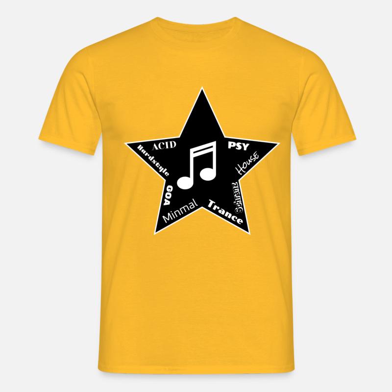 EDM Techno Stern - Männer T-Shirt - Gelb