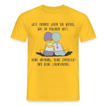 Gute Freunde, Freundschaft, Lieblingsmensch - Männer T-Shirt - Gelb - Vorne - AI Model Male 178 dark (178cm)