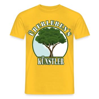 Überlebenskünstler Baum Wald Natur - Schutz Welt - Männer T-Shirt - Gelb - Vorne - AI Model Male 178 dark (178cm)