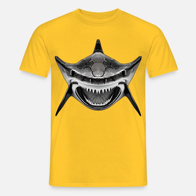 Squalo con la bocca aperta - T-shirt uomo - giallo