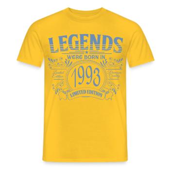 Millésime 1993 Anniversaire - T-shirt homme - jaune - Devant - AI Model Male 178 dark (178cm)