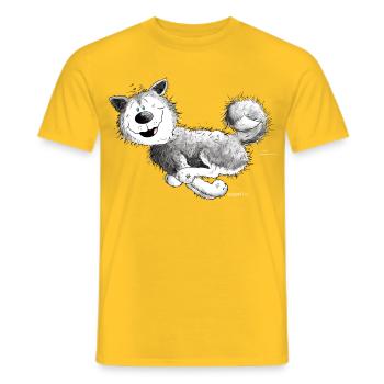 Swift Siberian Husky Sled Dog Dog - Men's T-Shirt - yellow - Front - AI Model Male 178 dark (178cm)