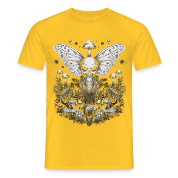 Fairycore Aestethic Skull Fairy Grunge Gothic - Men's T-Shirt - yellow - Front - AI Model Male 178 dark (178cm)