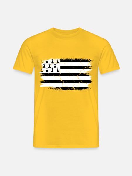 Geschenk für ein Feuer Bretonische Flagge Breizh Bretagne - Männer T-Shirt - Gelb