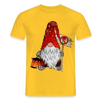 Anti Ampel Wichtel Weihnachts Zwerg - Männer T-Shirt - Gelb - Vorne - AI Model Male 178 dark (178cm)