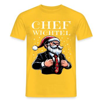 Gnome de Noël en chef - T-shirt homme - jaune - Devant - AI Model Male 178 dark (178cm)