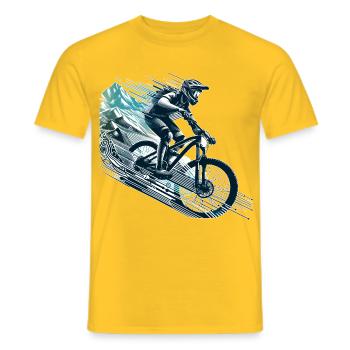 VTT VTT Descente Cadeau - T-shirt homme - jaune - Devant - AI Model Male 178 dark (178cm)