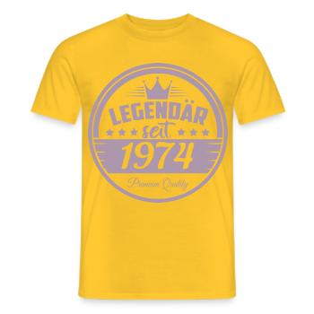 Legendär seit 1974 - Männer T-Shirt - Gelb - Vorne - AI Model Male 178 dark (178cm)
