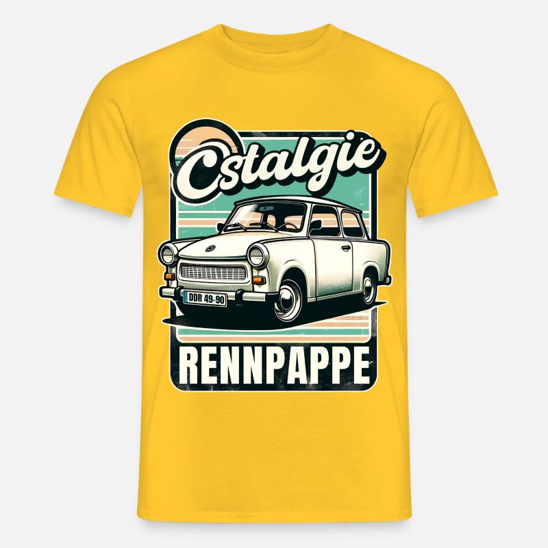 Ostalgie Rennpappe –  601 Trabbi DDR Retro - Männer T-Shirt - Gelb