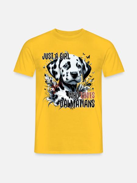 Mädchen liebt Dalmatiner Welpe Geschenk - Männer T-Shirt - Gelb