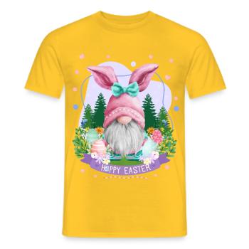 Hoppy Gnome Easter - Easter Gift Idea - Männer T-Shirt - Gelb - Vorne - AI Model Male 178 dark (178cm)