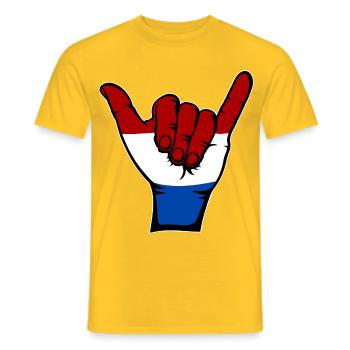 Holland Flag Surfing Symbol - Men's T-Shirt - yellow - Front - AI Model Male 178 dark (178cm)