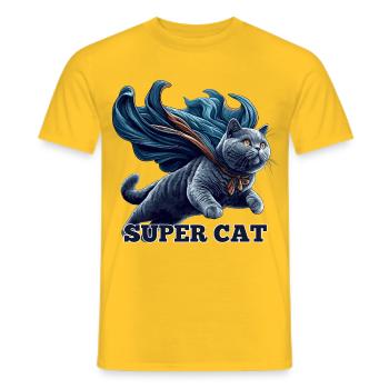Super Cat BKH Blue Gift - Men's T-Shirt - yellow - Front - AI Model Male 178 dark (178cm)