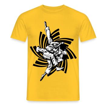 prise de judo - T-shirt homme - jaune - Devant - AI Model Male 178 dark (178cm)
