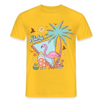 Aloha Sommer - Männer T-Shirt - Gelb - Vorne - AI Model Male 178 dark (178cm)
