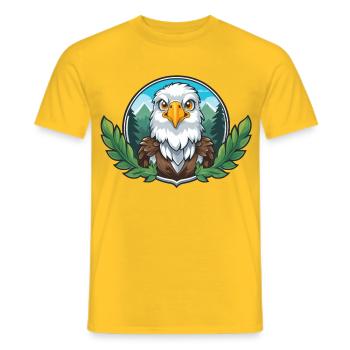Gardien du pygargue à tête blanche dans la forêt - T-shirt homme - jaune - Devant - AI Model Male 178 dark (178cm)