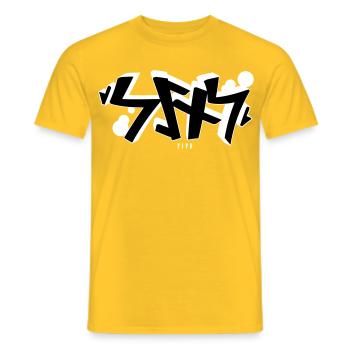 Sins rune graffiti - Männer T-Shirt - Gelb - Vorne - AI Model Male 178 dark (178cm)