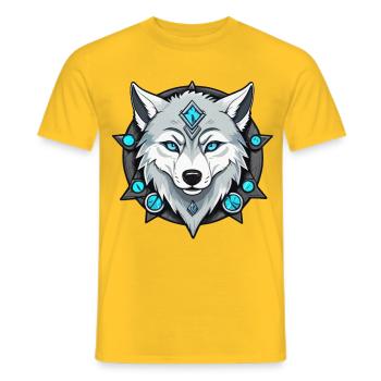 Loup de glace - T-shirt homme - jaune - Devant - AI Model Male 178 dark (178cm)