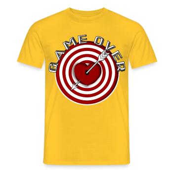 partie sur la mitaine Pfeil dans Herz Zielscheibe - T-shirt homme - jaune - Devant - AI Model Male 178 dark (178cm)