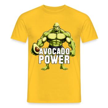 Avocado Power Vegan Superfood Muskeln Geschenk - Männer T-Shirt - Gelb - Vorne - AI Model Male 178 dark (178cm)