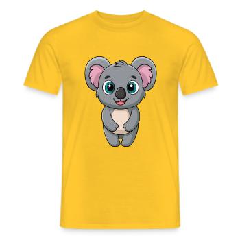 Koala Niedliche Maskottchen Zeichentrickfigur Kawaii - Männer T-Shirt - Gelb - Vorne - AI Model Male 178 dark (178cm)