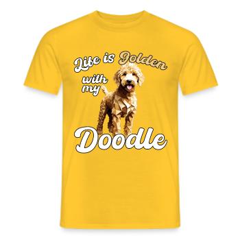 Goldendoodle Golden Doodle Life Cadeau d’or - T-shirt homme - jaune - Devant - AI Model Male 178 dark (178cm)