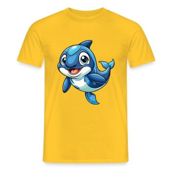 Orque Mignon Personnage De Dessin Animé Kawaii Clipart - T-shirt homme - jaune - Devant - AI Model Male 178 dark (178cm)