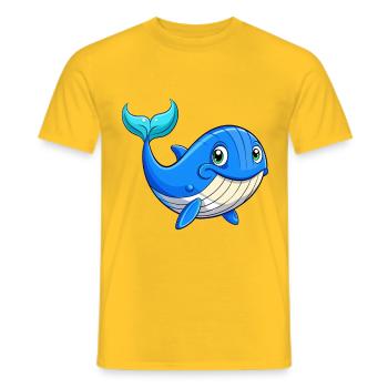 Blauwal Niedliche Cartoon Figur Kawaii Clipart - Männer T-Shirt - Gelb - Vorne - AI Model Male 178 dark (178cm)