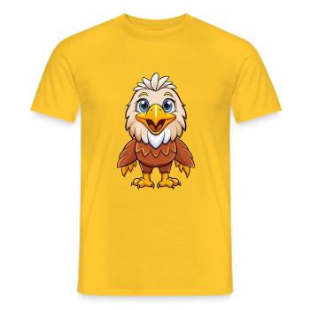 Adler Niedliche Zeichentrickfigur Kawaii Clipart - Männer T-Shirt - Gelb - Vorne - AI Model Male 178 dark (178cm)
