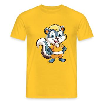 Skunk Niedliche Zeichentrickfigur Kawaii Clipart - Männer T-Shirt - Gelb - Vorne - AI Model Male 178 dark (178cm)