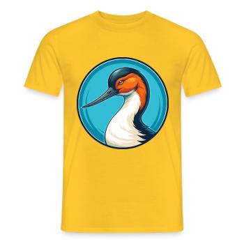 Avocet Cute Kawaii Cartoon Clipart Animal Pet Logo - Men's T-Shirt - yellow - Front - AI Model Male 178 dark (178cm)