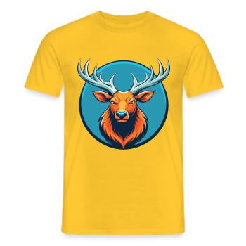 Elch süße Kawaii Cartoon Clipart Tier Haustier Logo - Männer T-Shirt - Gelb - Vorne - AI Model Male 178 dark (178cm)