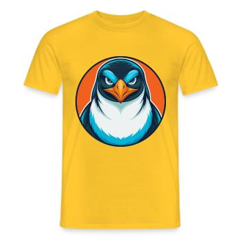 Pingouin mignon drôle Kawaii dessin animé Animal animal Logo - T-shirt homme - jaune - Devant - AI Model Male 178 dark (178cm)