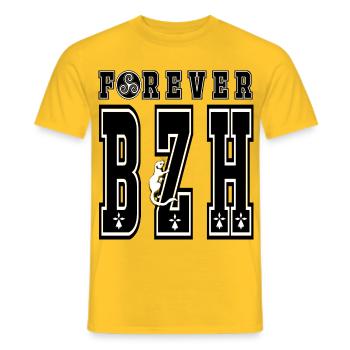 FOREVER BZH - Men's T-Shirt - yellow - Front - AI Model Male 178 dark (178cm)
