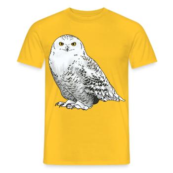 Snowy owl white - Men's T-Shirt - yellow - Front - AI Model Male 178 dark (178cm)