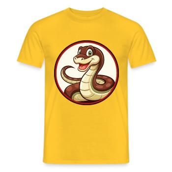 Anaconda Bunte Kawaii Cartoon Figur Clipart - Männer T-Shirt - Gelb - Vorne - AI Model Male 178 dark (178cm)